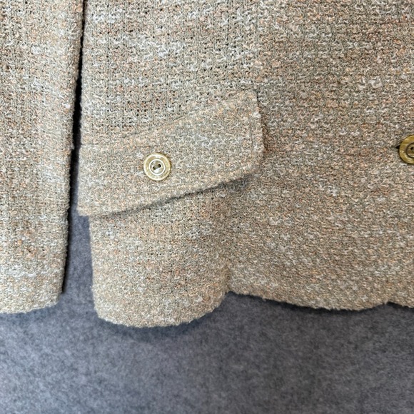 St. John Collection Tweed Knit Jacket Womens 14 Button Peter Pan Collar Flap USA - Picture 7 of 14